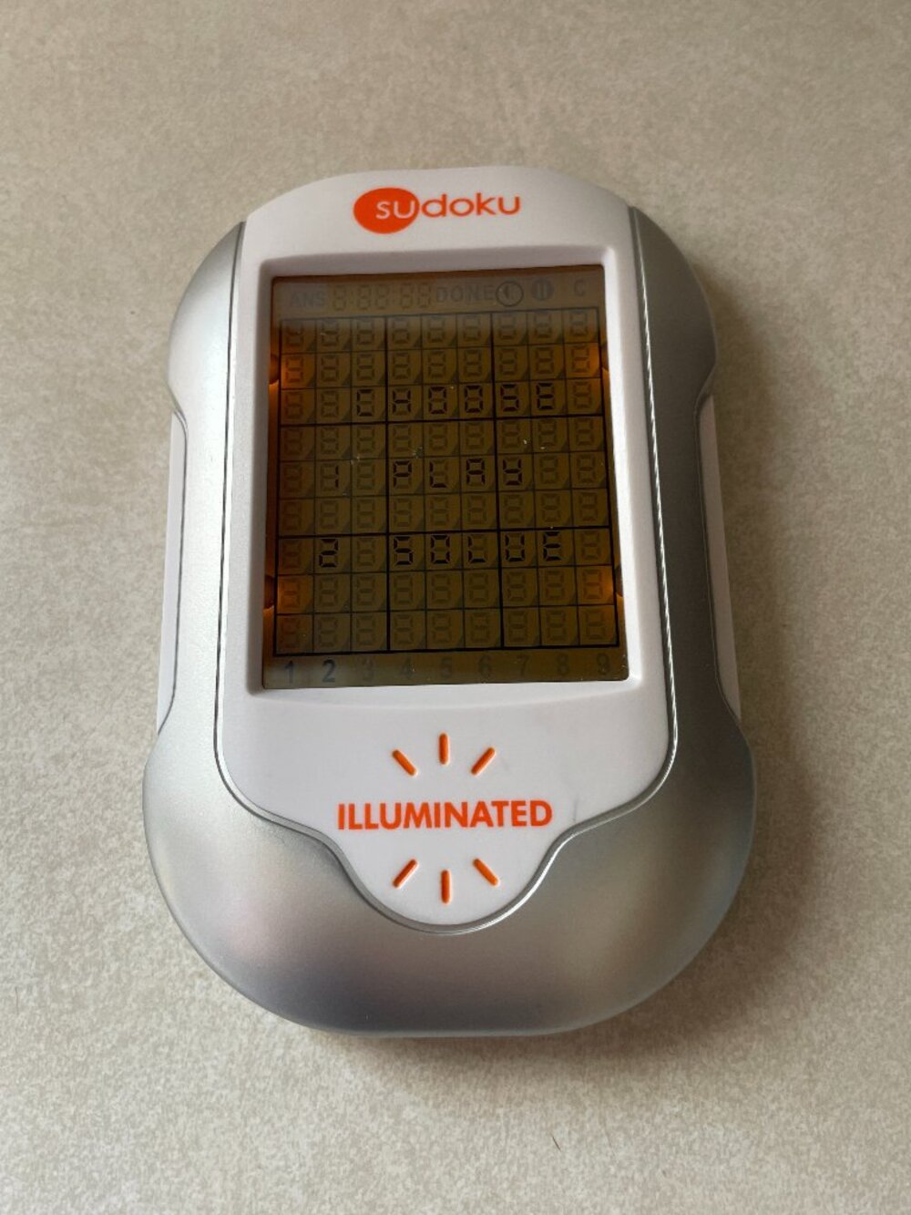 Sudoku Illuminated Handheld Electronic Game Techno Source Touch Screen